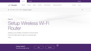 
                            7. Setup Wireless Wi-Fi Router | Help | TELUS Business