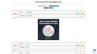 
                            4. sexandglory.com - free accounts, logins and passwords