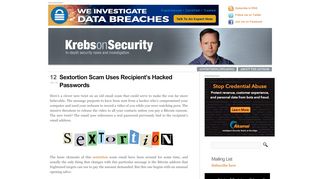 
                            2. Sextortion Scam Uses Recipient's Hacked Passwords ...