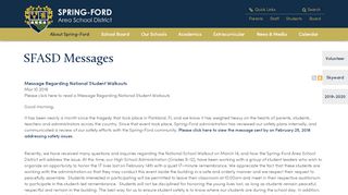 
                            5. SFASD Messages - Spring-Ford Area School District