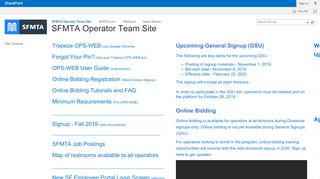 
                            2. SFMTA Operator Team Site