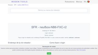 
                            5. SFR neufbox-NB6-FXC-r2 Login e senha padrão do roteador