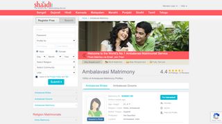 
                            7. Shaadi.com - Ambalavasi Matrimony & Matrimonial …