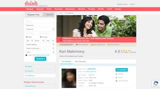 
                            11. Shaadi.com - Kori Matrimony & Matrimonial Site