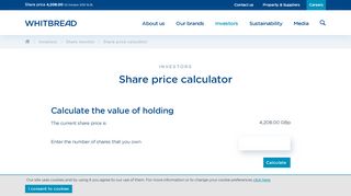 
                            4. Share price calculator – Whitbread