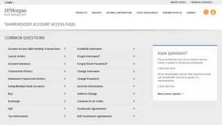 
                            8. Shareholder Account Access FAQs - J.P. Morgan Asset ...