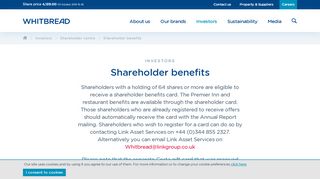 
                            4. Shareholder benefits – Whitbread