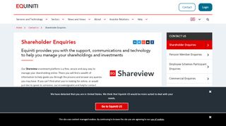 
                            6. Shareholder Enquiries - Equiniti