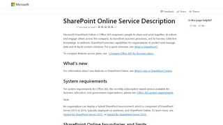 
                            6. SharePoint Online Service Description | Microsoft Docs