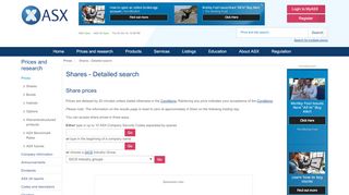 
                            3. Shares - Detailed search - ASX