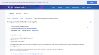 
                            2. Sharing session attributes from the session to portlet - Forums ...