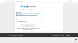 
                            11. Shaw Communications - Sign in · Shaw