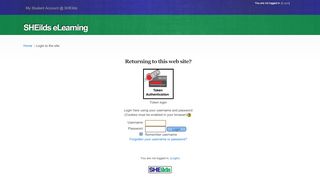 
                            7. SHEilds eLearning: Login to the site