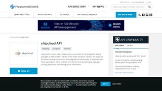 
                            2. shipcloud API | ProgrammableWeb