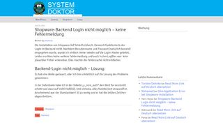 
                            8. Shopware-Backend Login nicht möglich - SYSTEM DOKTOR