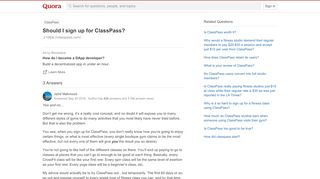 
                            9. Should I sign up for ClassPass? - Quora