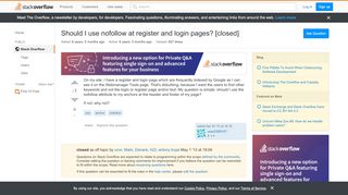 
                            3. Should I use nofollow at register and login pages? - Stack Overflow