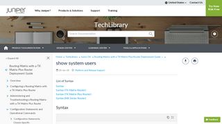 
                            1. show system users - TechLibrary - Juniper Networks