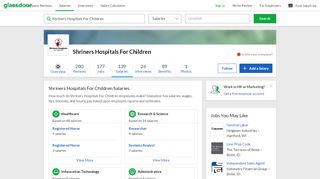 
                            7. Shriners Hospitals For Children Salary Ranges by Job Title | Glassdoor