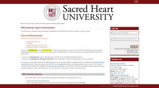 
                            2. SHU Awards Log In Instructions - Sacred Heart University