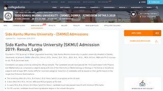 
                            9. Sido Kanhu Murmu University - [SKMU], Dumka - Admissions ...