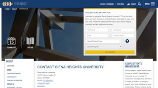 
                            8. Siena Heights University > Contact Us