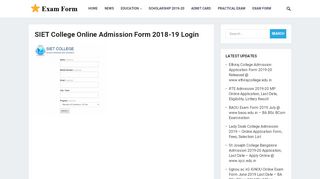 
                            8. SIET College Online Admission Form 2018-19 …