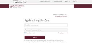 
                            4. Sign In - 21st Century Oncology - Navigating Care