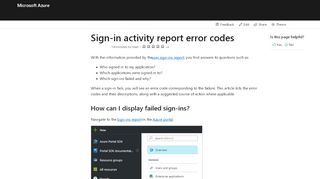 
                            10. Sign-in activity report error codes in the Azure Active Directory ...