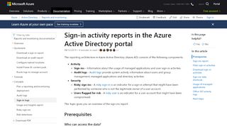 
                            5. Sign-in activity reports in the Azure Active …
