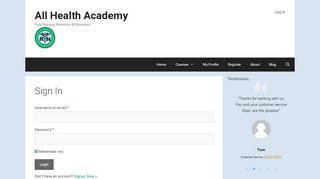 
                            5. Sign In – All Health Academy