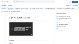 
                            8. Sign in and out of YouTube - Android - YouTube Help