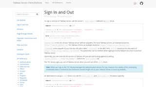 
                            6. Sign In and Out - Tableau Open Source