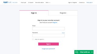 
                            8. Sign In and Registration - reed.co.uk Recruiter