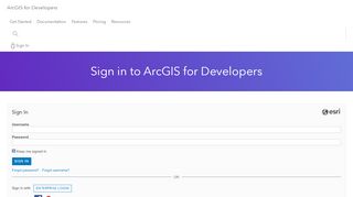 
                            7. Sign In | ArcGIS for Developers