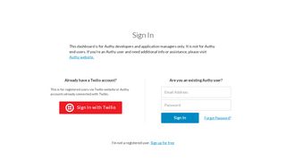 
                            1. Sign In - Authy Dashboard