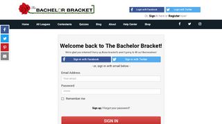 
                            9. Sign In – Bachelor Bracket – The #1 Bachelor Fantasy League