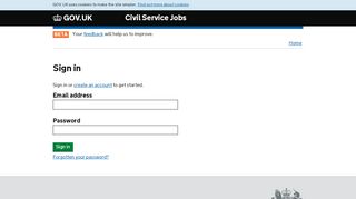 
                            8. Sign in - Civil Service Jobs - GOV.UK