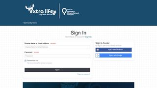 
                            1. Sign In - Extra Life Community Hub