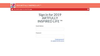 
                            9. Sign in for 2019 ARTFULLY INSPIRED LIFE ™ - Ruzuku