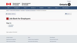 
                            1. Sign in - Job Bank for Employers - Employer Module