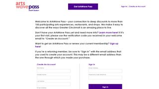 
                            1. Sign in / Log in | ArtsWave Pass