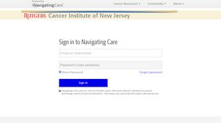 
                            1. Sign In - Navigating Care - Rutgers Cancer Institute of New Jersey