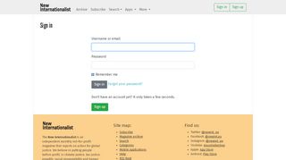
                            1. Sign in - New Internationalist Magazine Digital Edition