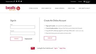 
                            2. Sign In or Create Account | Bealls Outlet