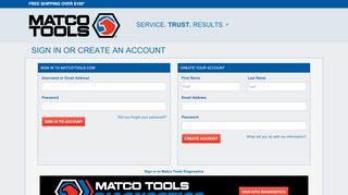 
                            8. Sign In or Create an Account | Matco Tools