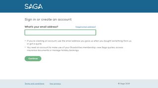 
                            2. Sign in or create an account - Saga