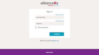 
                            3. Sign In or Register to Get Started - alliancerxwp.com