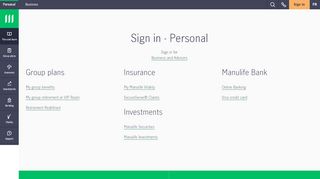 
                            11. Sign in - Personal | Manulife