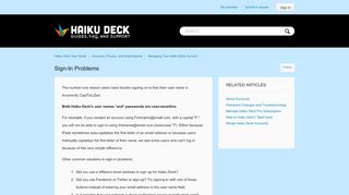 
                            9. Sign-In Problems – Haiku Deck User Guide